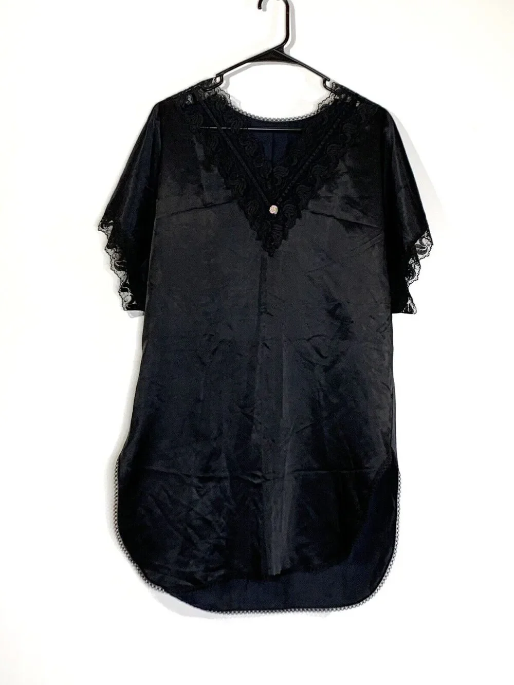 Bodychic womens lingerie pullover black sexy nightgown size medium